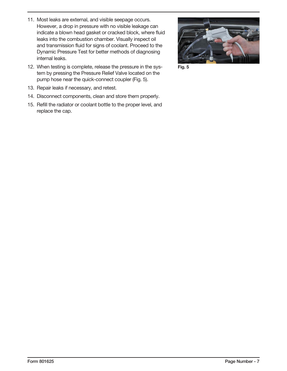Mityvac MV4560 COOLING SYSTEM TEST KIT User Manual | Page 7 / 40