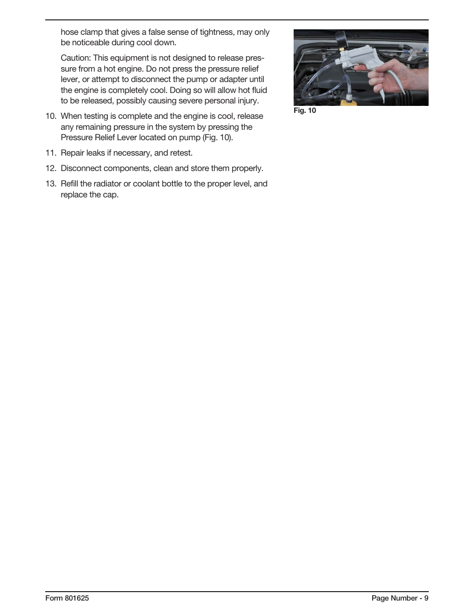Mityvac MV4560 COOLING SYSTEM TEST KIT User Manual | Page 9 / 40