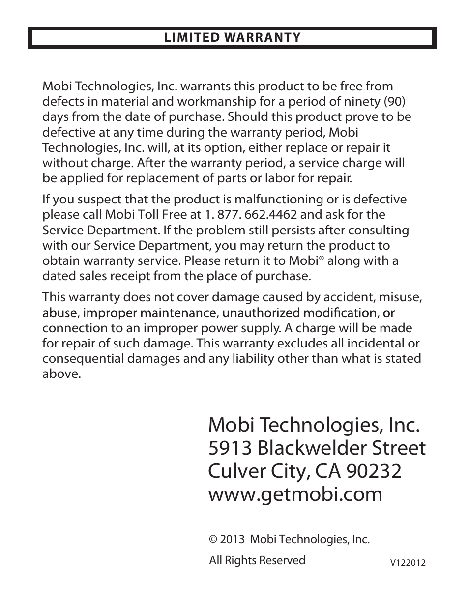Mobi Technologies 70120 DualScan ULTRA User Manual | Page 22 / 22