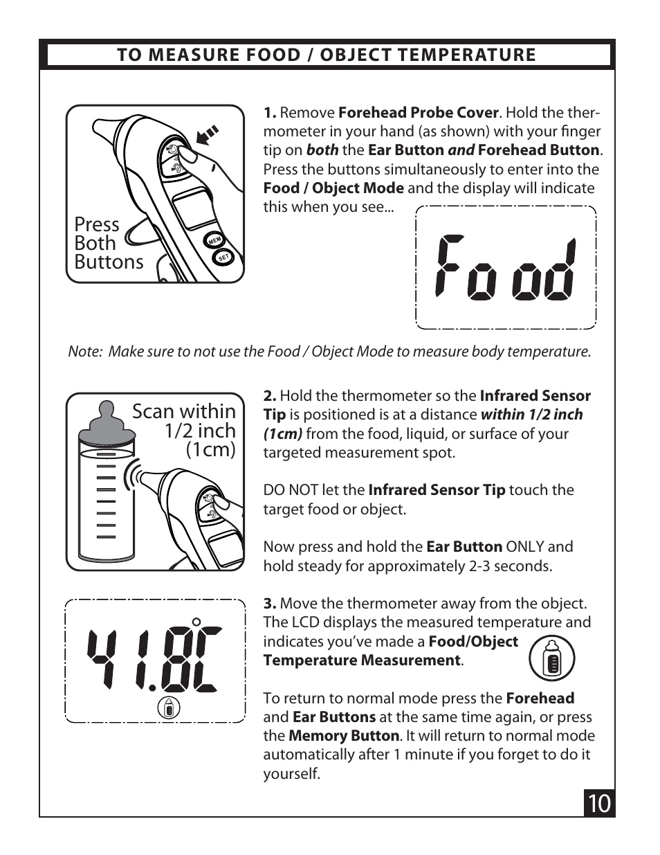 Scan within 1/2 inch (1cm) press both buttons | Mobi Technologies 70121 DualScan PRIME User Manual | Page 10 / 22