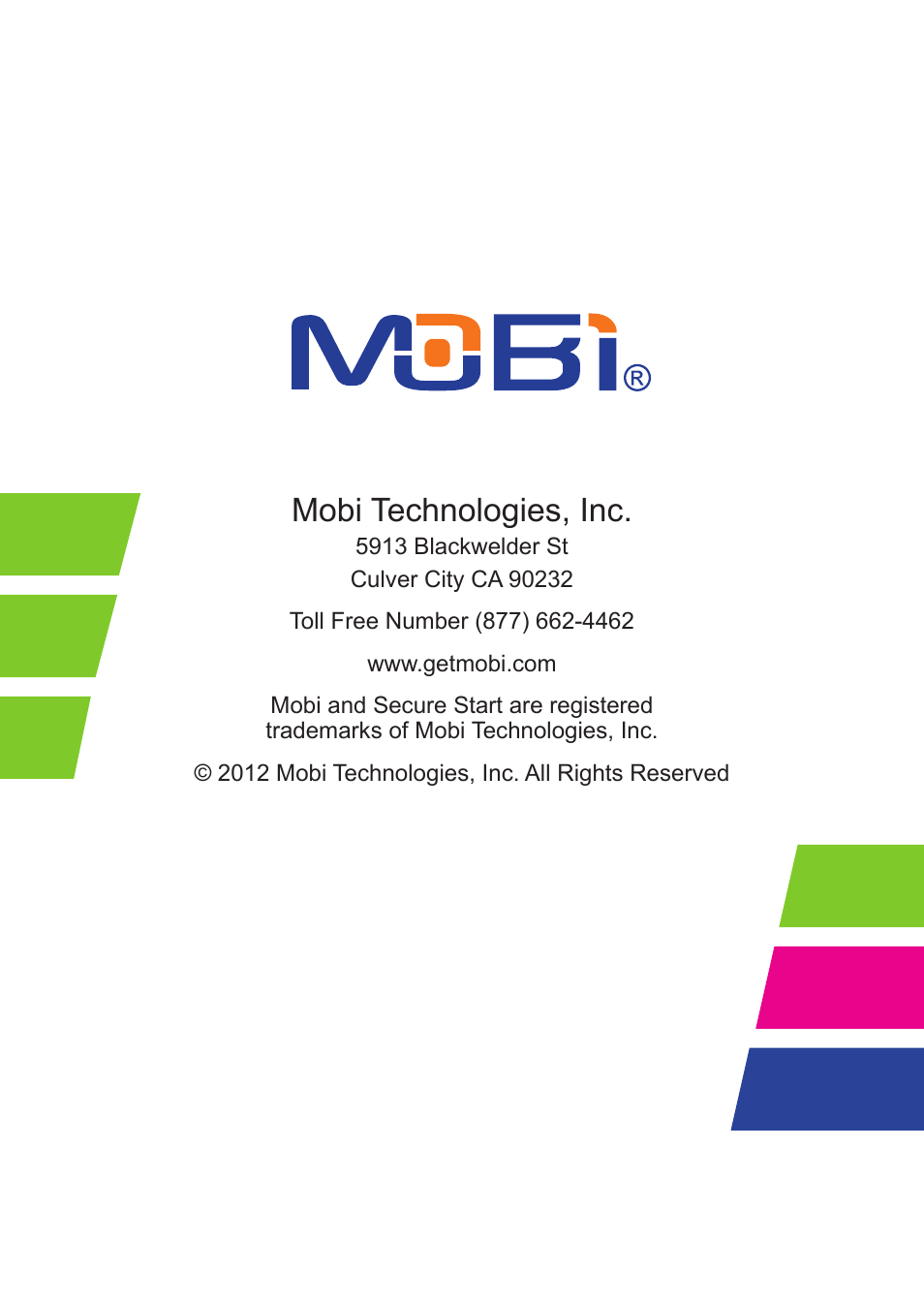 Mobi technologies, inc | Mobi Technologies 70294 Secure Start User Manual | Page 16 / 16