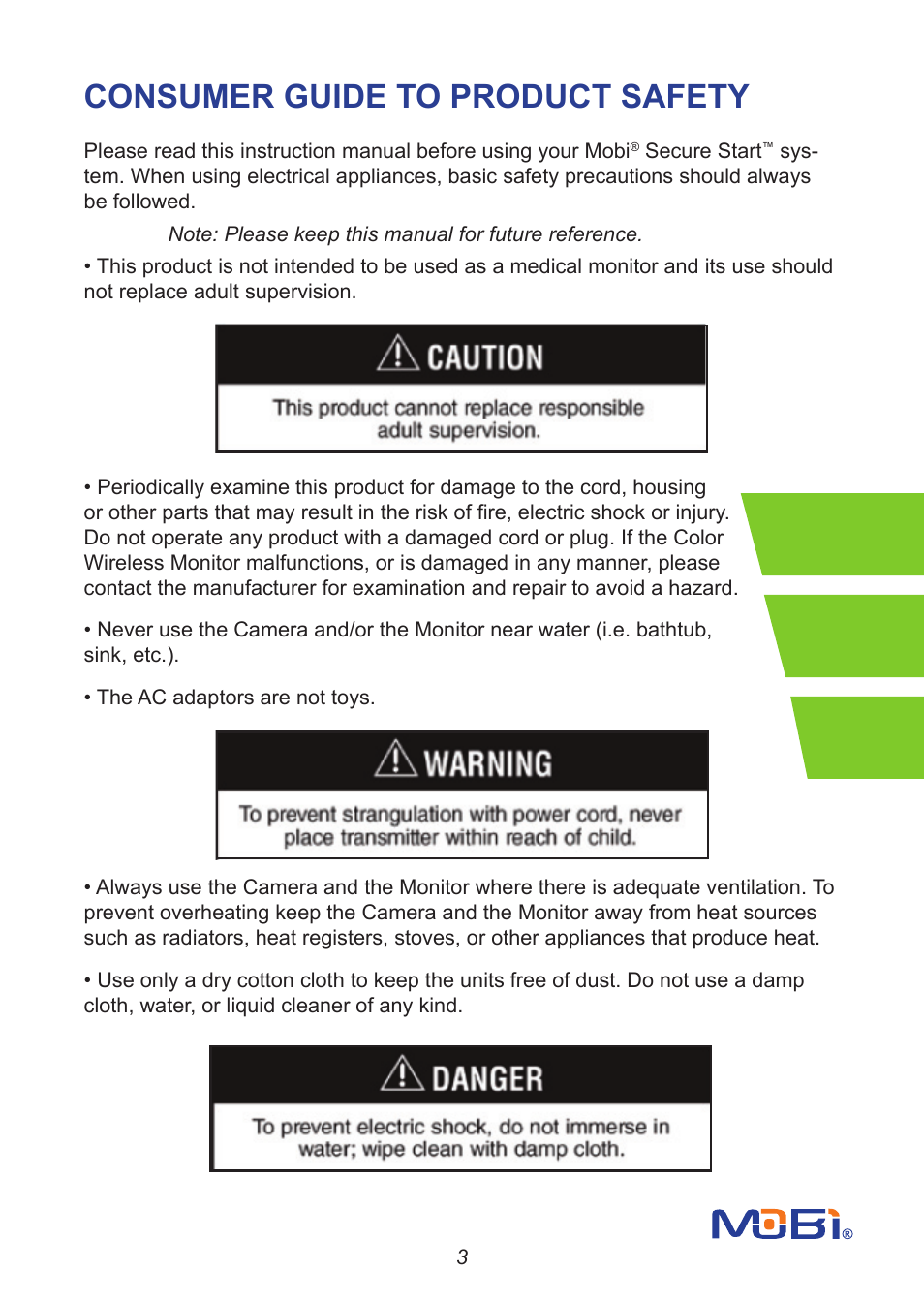 Consumer guide to product safety | Mobi Technologies 70294 Secure Start User Manual | Page 5 / 16