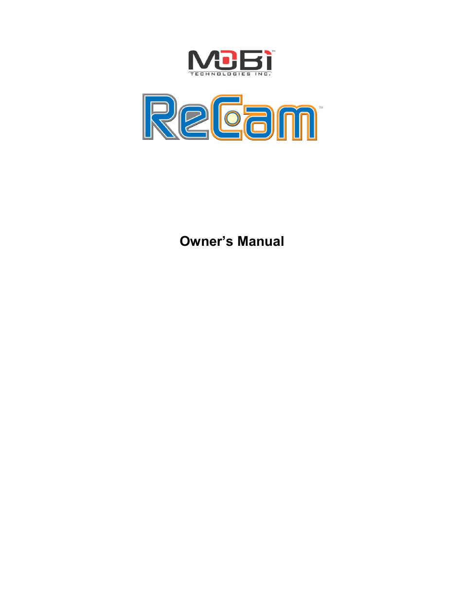 Mobi Technologies 70008 Recam Remote Monitoring User Manual | 44 pages