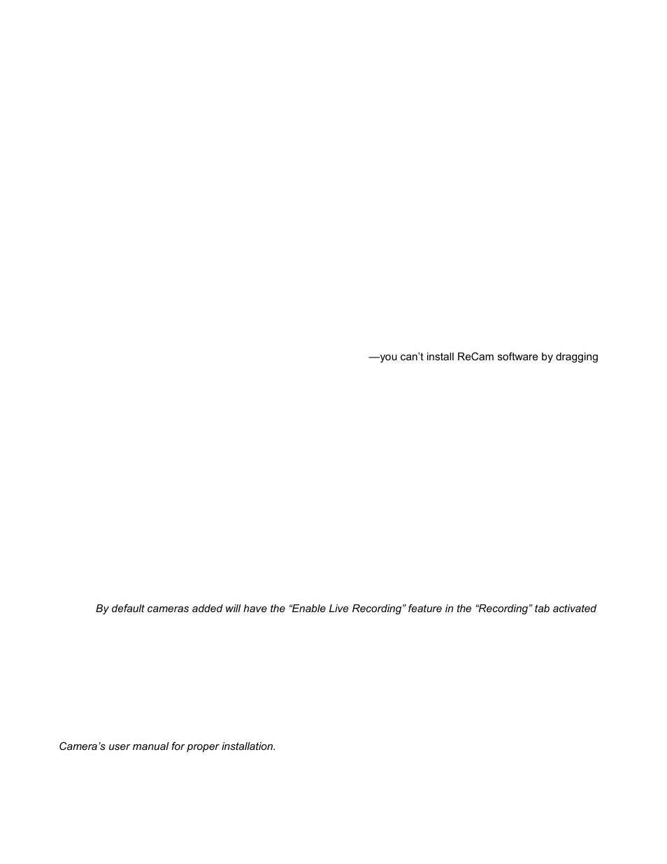 Installation & quick start, Installing recam software, Quick start (ip camera setup) | Quick start (usb camera setup) | Mobi Technologies 70008 Recam Remote Monitoring User Manual | Page 5 / 44