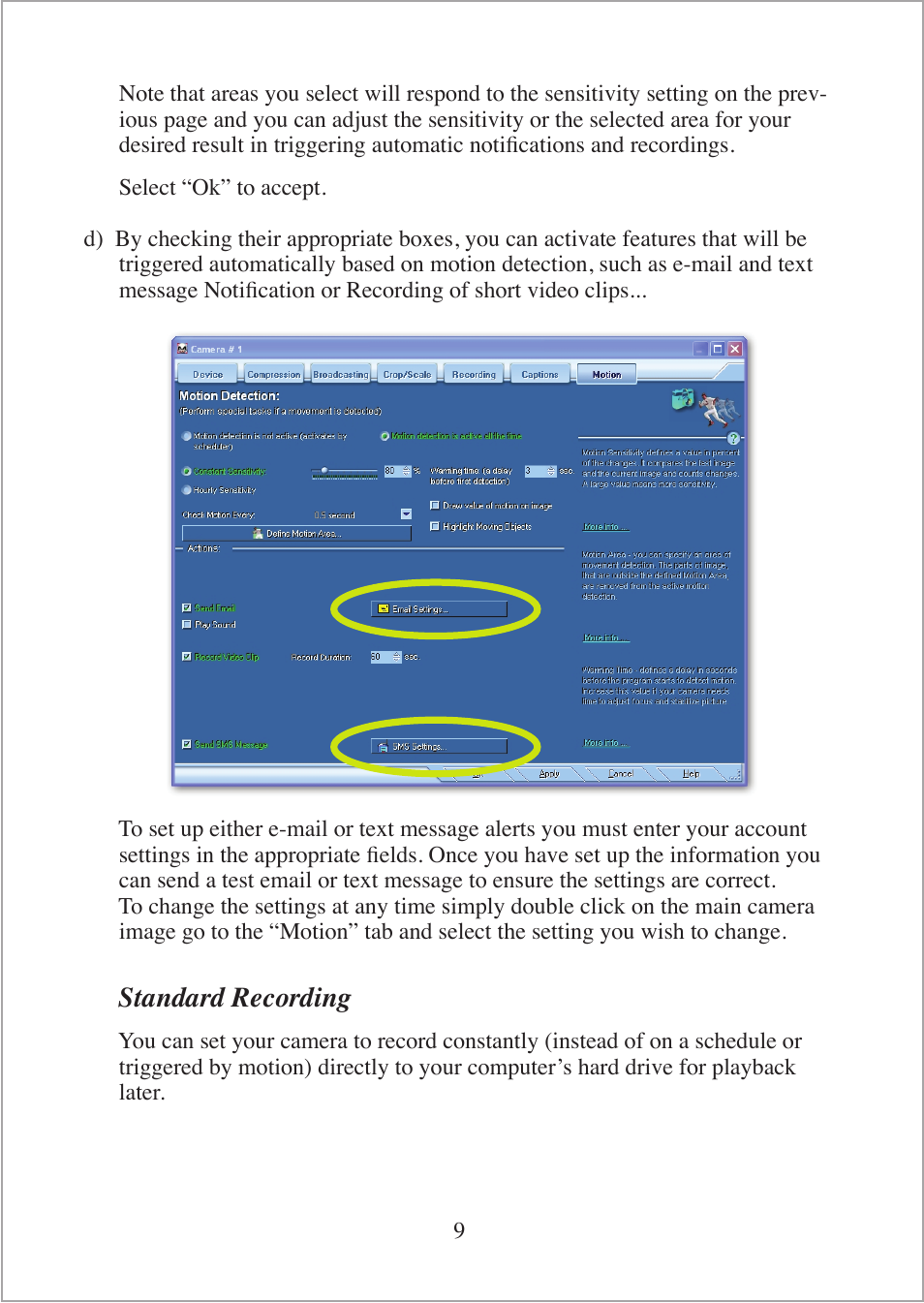 Standard recording | Mobi Technologies 70168 MobiCam Internet Kit User Manual | Page 11 / 16