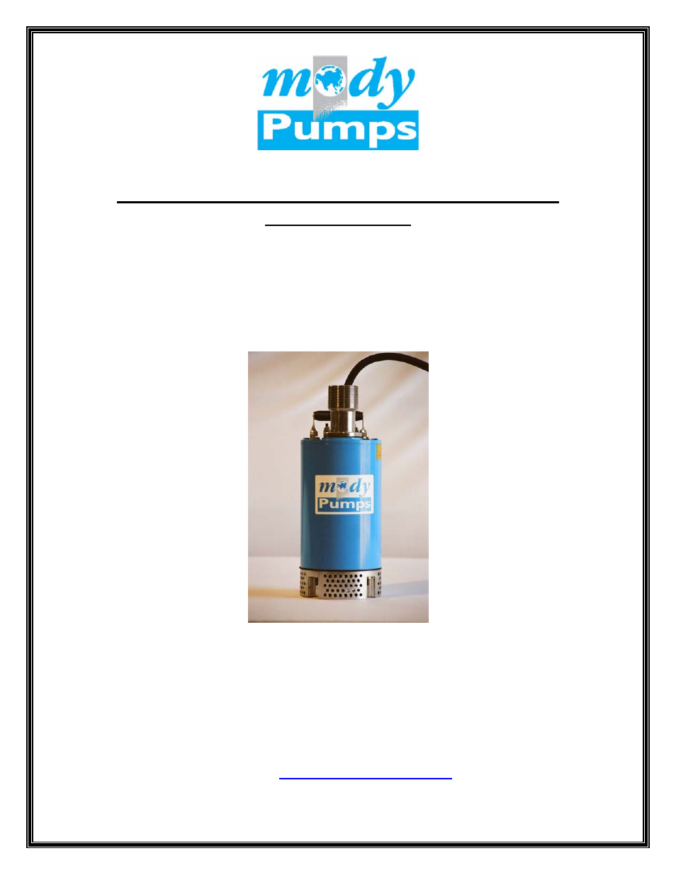 Mody Pumps M 126 T User Manual | 18 pages