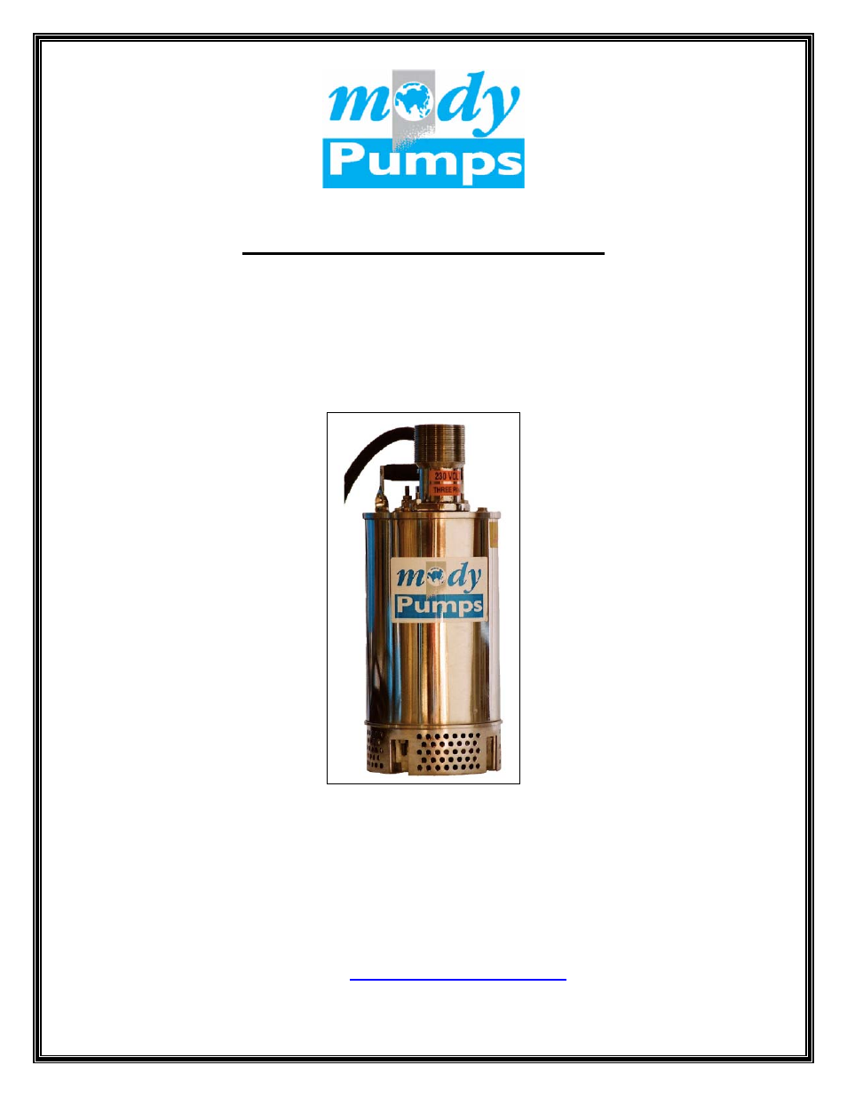 Mody Pumps M 100 T_316SS SERIES User Manual | 16 pages