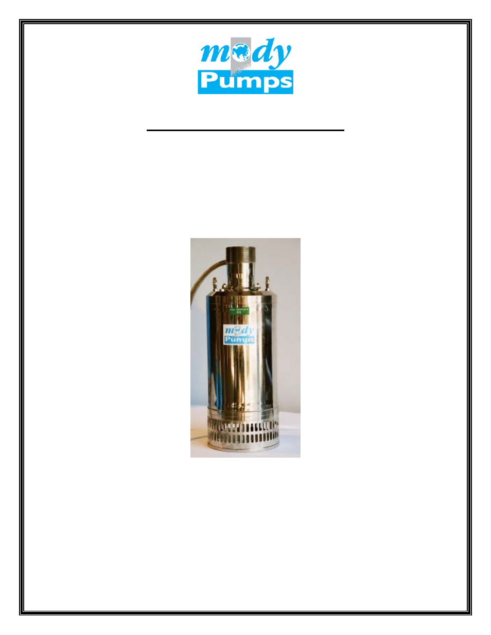 Mody Pumps G 506_536_556T_SS316 User Manual | 24 pages