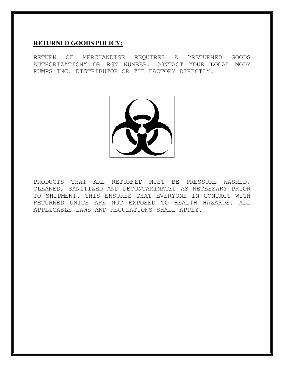 Mody Pumps MSPG Series User Manual | Page 11 / 12