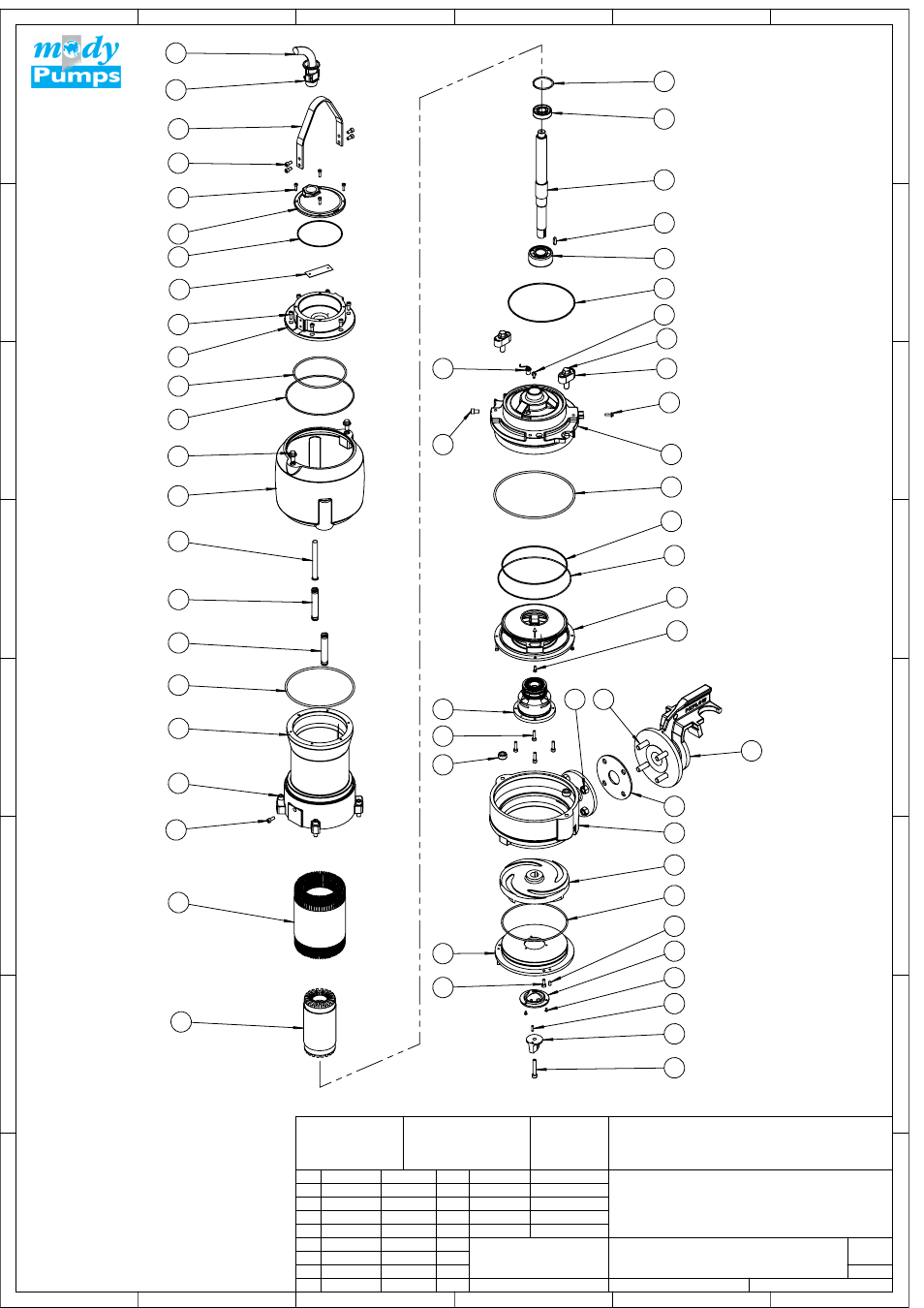 Mspg2, Grinder pump assembly, Mody pumps, inc | Mody Pumps MSPG Series User Manual | Page 8 / 12