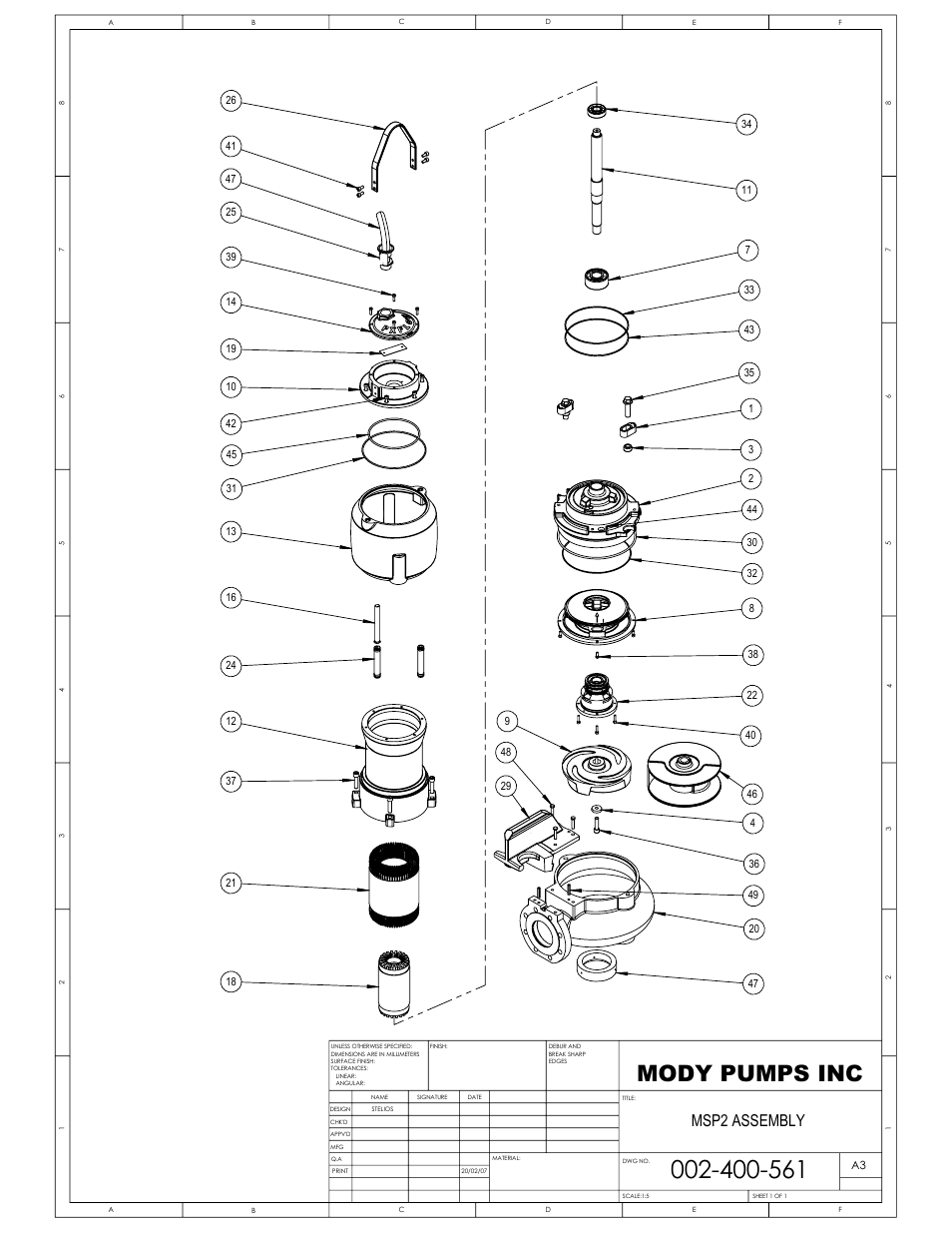 Mody pumps inc, Msp2 assembly | Mody Pumps MSP Series User Manual | Page 9 / 17