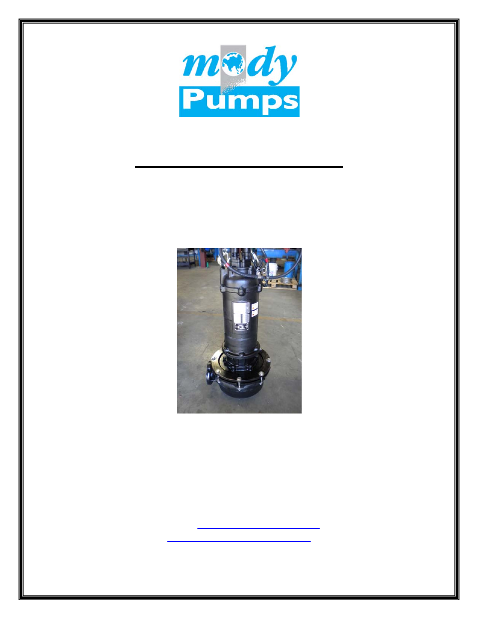 Mody Pumps MHMXP 6 X 12 User Manual | 18 pages