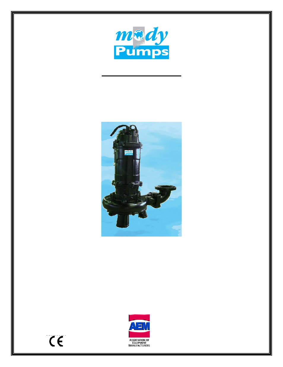 Mody Pumps MHC6, 10HP User Manual | 11 pages