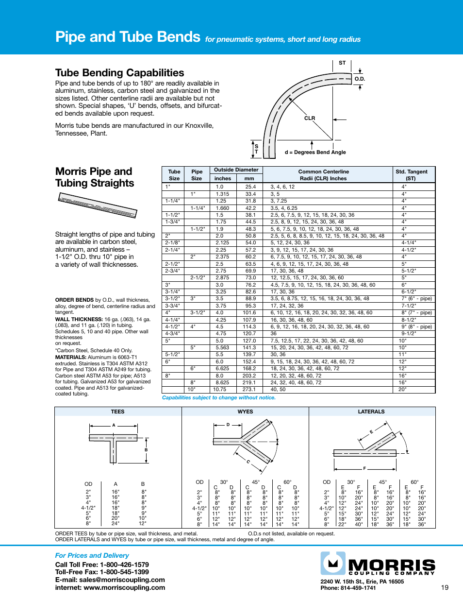 Morris Pipe and Tube Bends User Manual | 2 pages