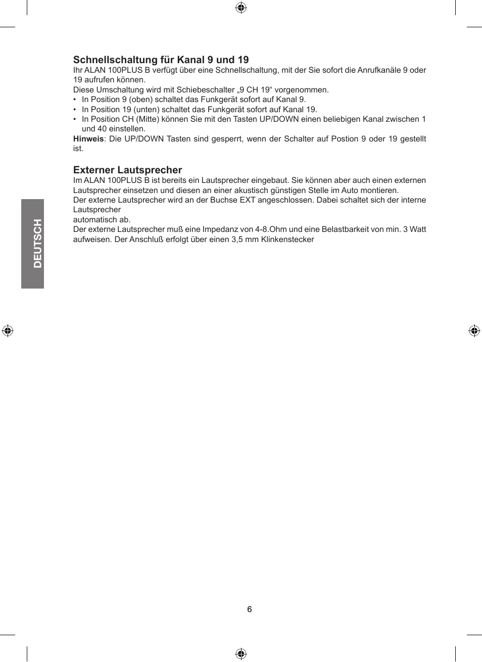 MIDLAND Alan 100 Plus B User Manual | Page 20 / 68