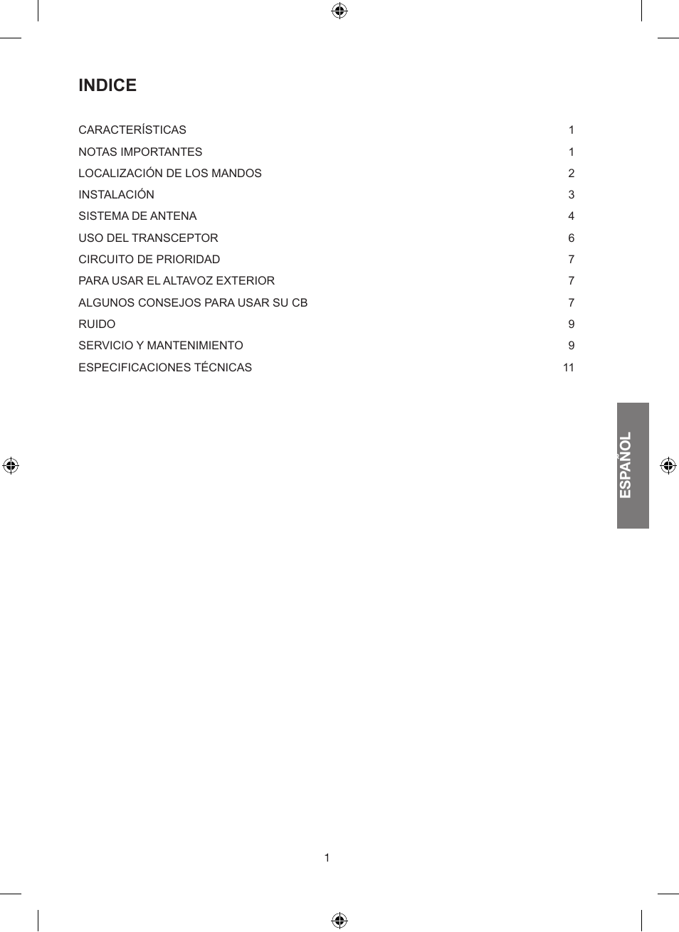 Indice | MIDLAND Alan 100 Plus B User Manual | Page 23 / 68