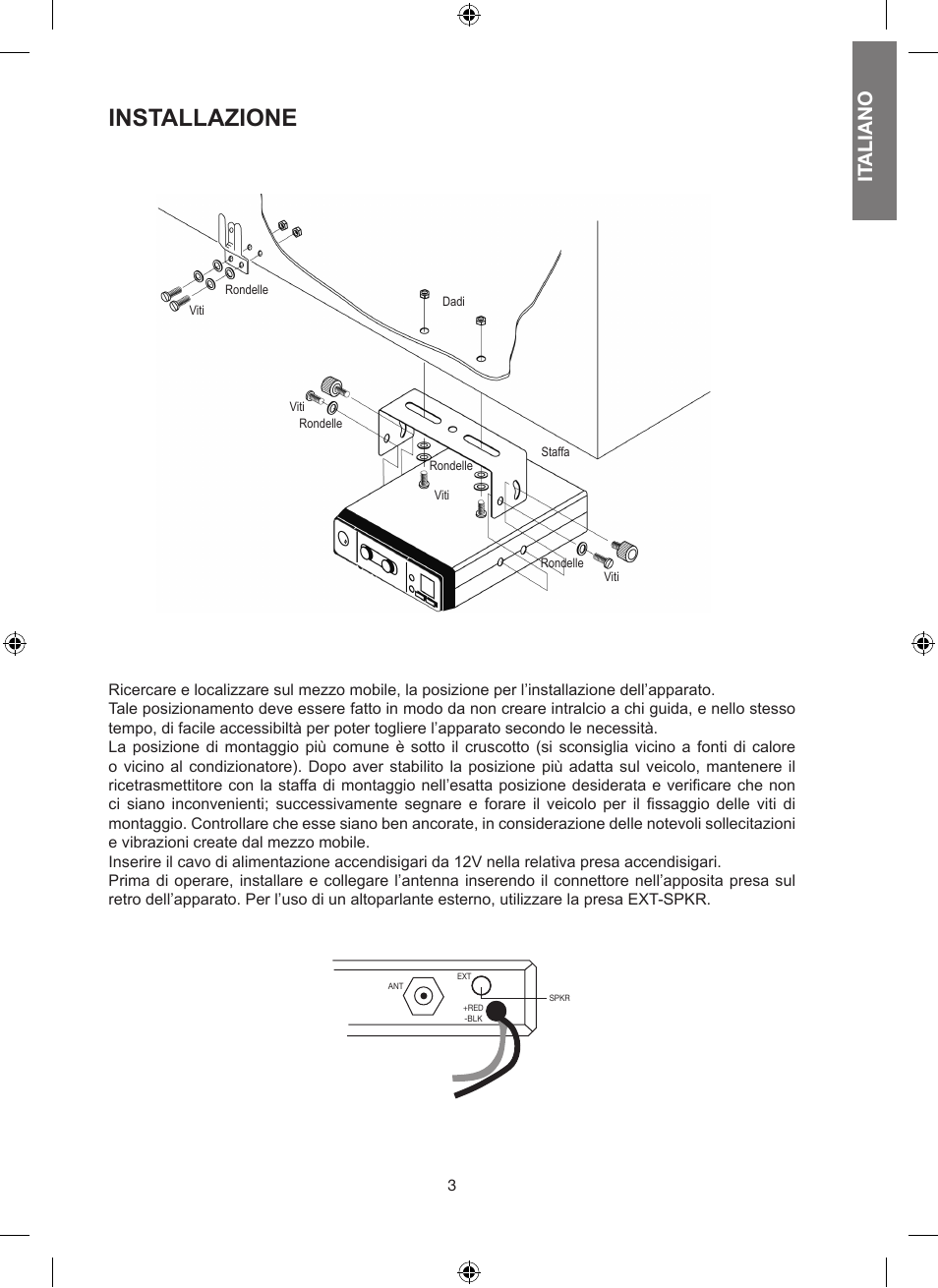Installazione, It aliano | MIDLAND Alan 100 Plus B User Manual | Page 3 / 68