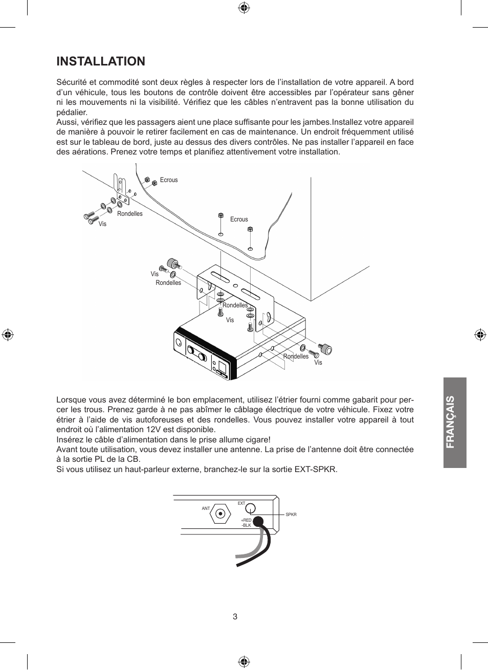 Installation, Français | MIDLAND Alan 100 Plus B User Manual | Page 35 / 68