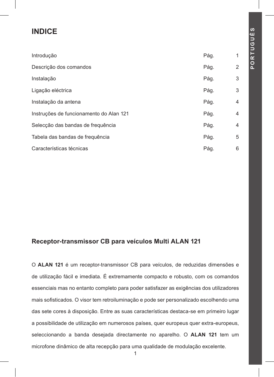 Indice | MIDLAND Alan 121 User Manual | Page 31 / 48