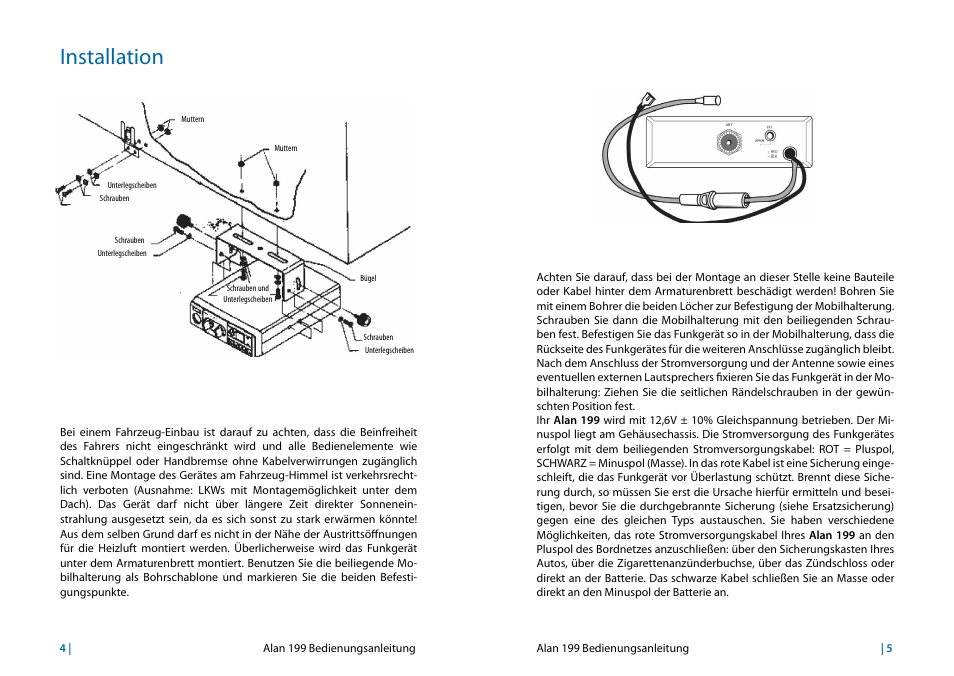 Installation | MIDLAND Alan 199 User Manual | Page 17 / 34