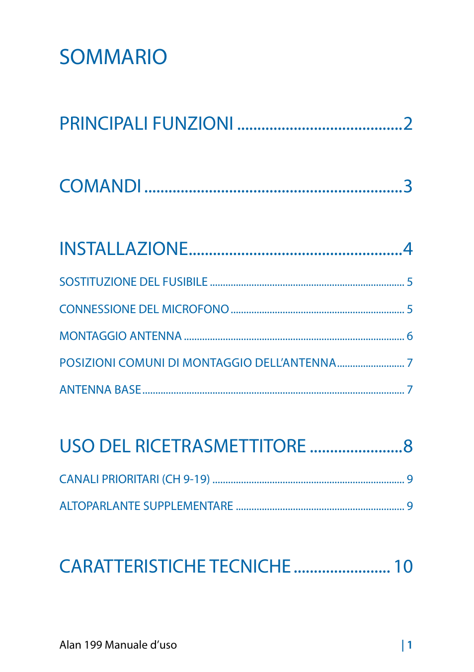 MIDLAND Alan 199-A User Manual | Page 4 / 66