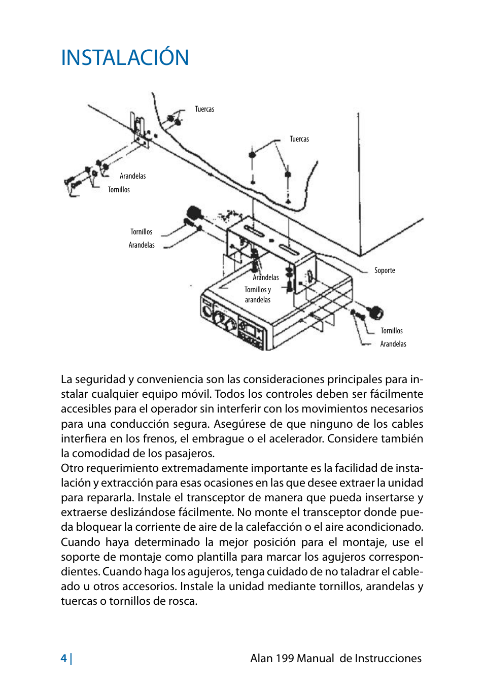 Instalación, 4 | alan 199 manual de instrucciones | MIDLAND Alan 199-A User Manual | Page 43 / 66