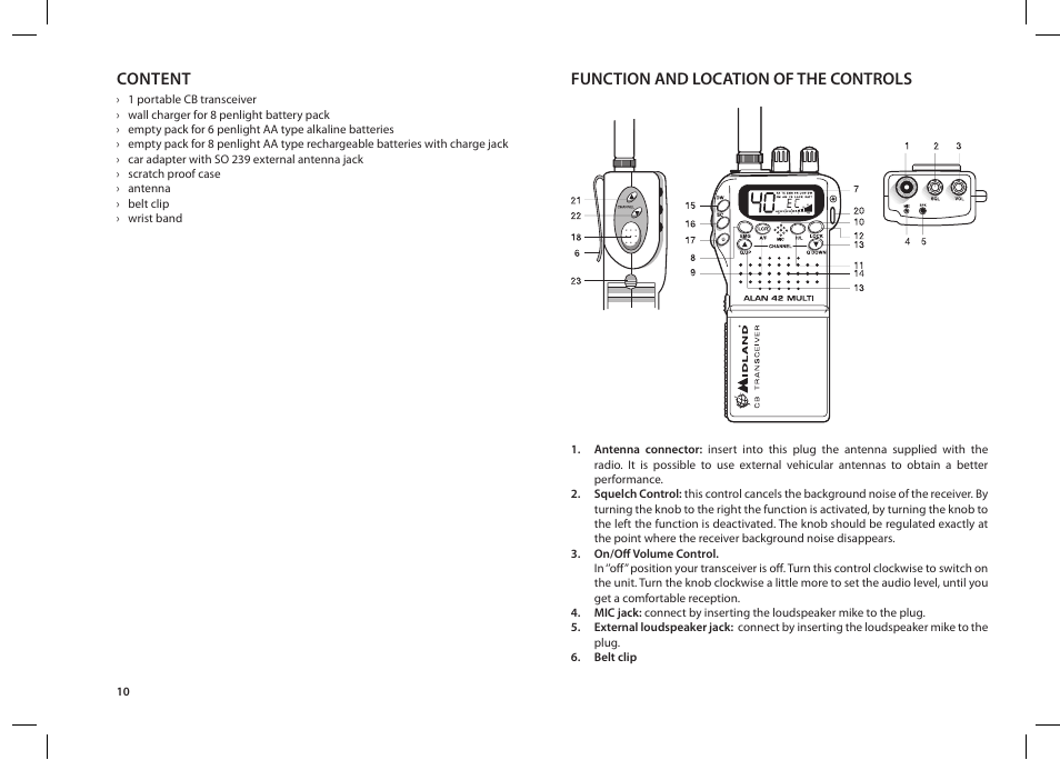 MIDLAND Alan 42 multi User Manual | Page 10 / 54