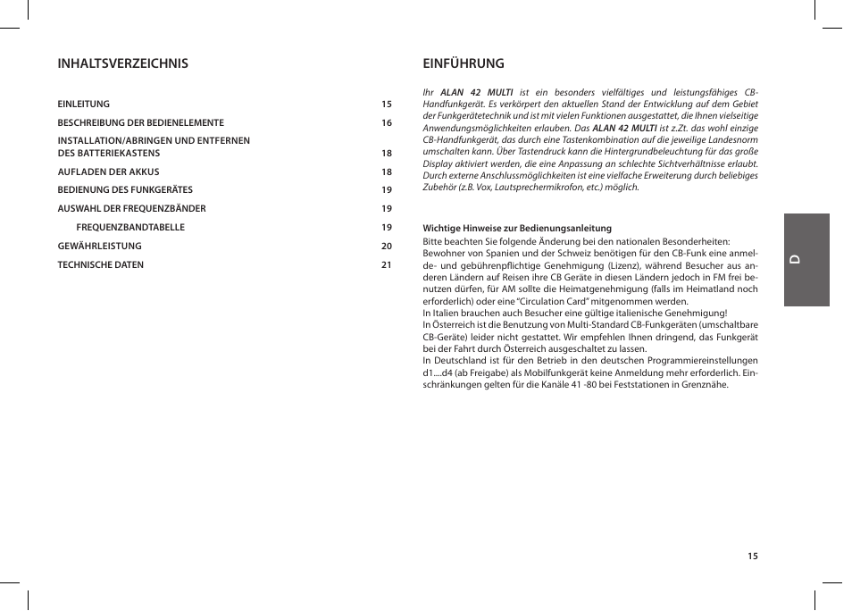 MIDLAND Alan 42 multi User Manual | Page 15 / 54