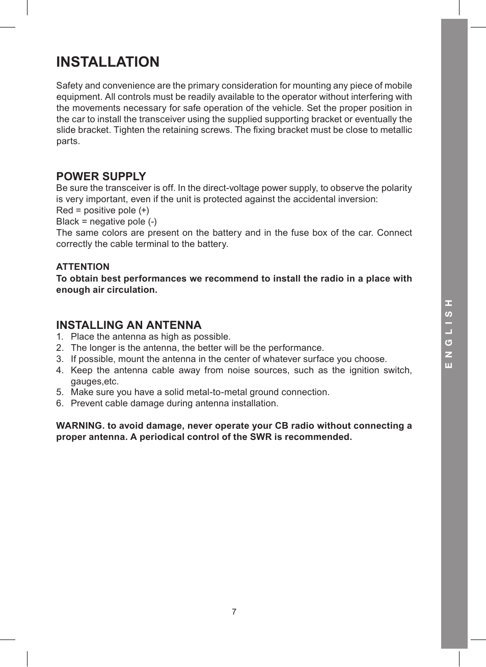 Installation | MIDLAND Alan 48 Excel multi User Manual | Page 17 / 74