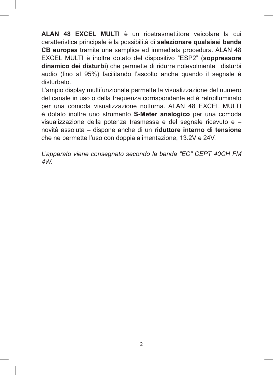 MIDLAND Alan 48 Excel multi User Manual | Page 2 / 74