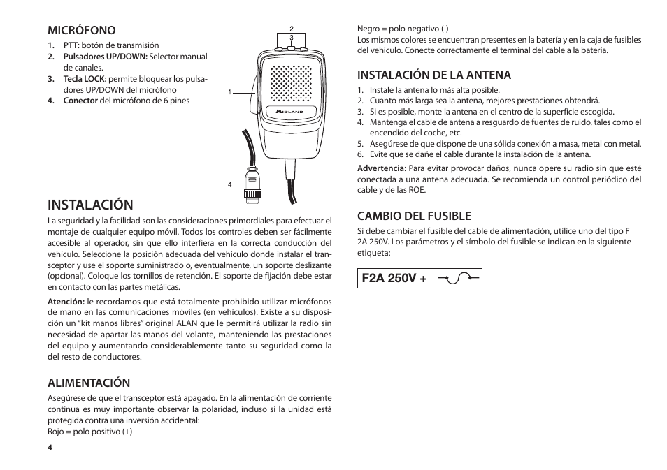 Instalación | MIDLAND Alan 48 Plus Multi B User Manual | Page 24 / 56