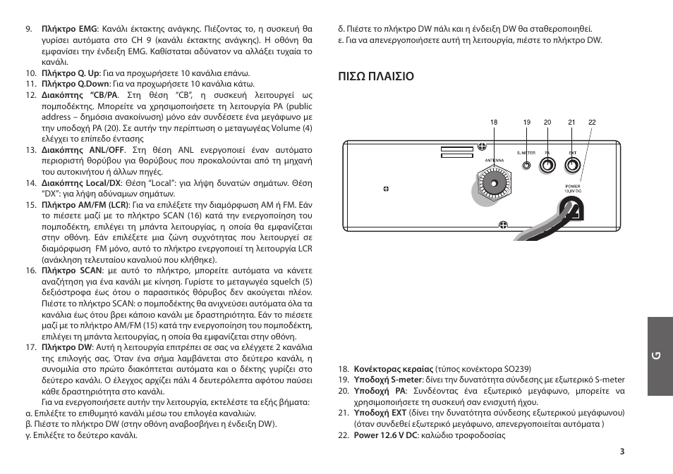 Πίσω πλαίσίο | MIDLAND Alan 48 Plus Multi B User Manual | Page 41 / 56
