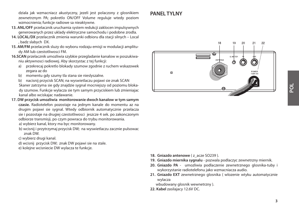 Panel tylny | MIDLAND Alan 48 Plus Multi B User Manual | Page 47 / 56