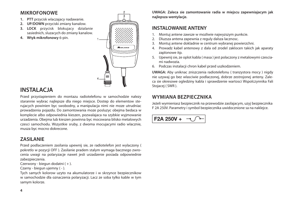 Instalacja | MIDLAND Alan 48 Plus Multi B User Manual | Page 48 / 56