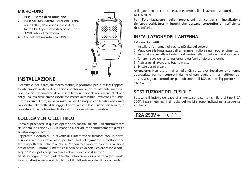 Installazione | MIDLAND Alan 48 Plus Multi B User Manual | Page 6 / 56