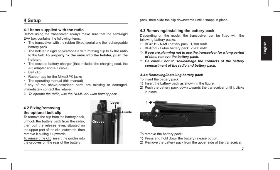 4 setup | MIDLAND Alan HP 450 2A User Manual | Page 33 / 142