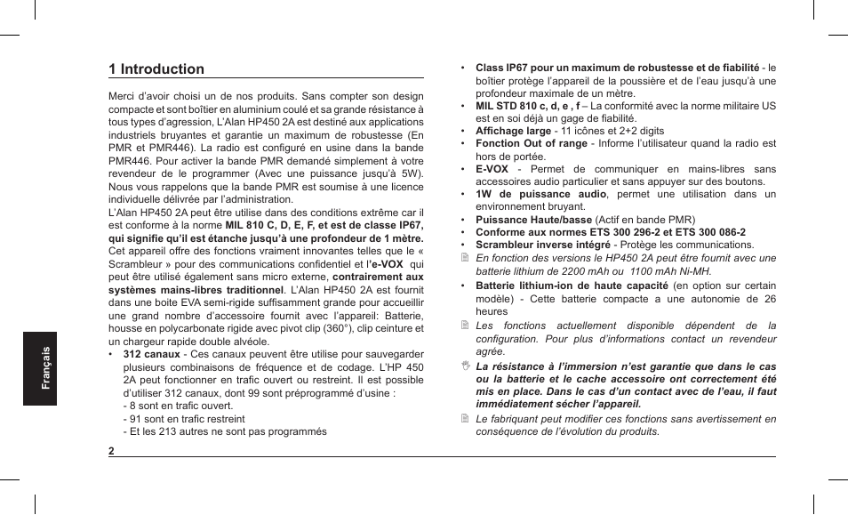 1 introduction | MIDLAND Alan HP 450 2A User Manual | Page 76 / 142