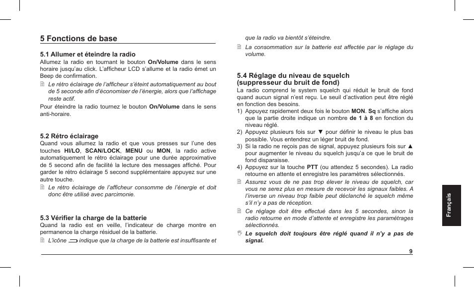 5 fonctions de base | MIDLAND Alan HP 450 2A User Manual | Page 83 / 142