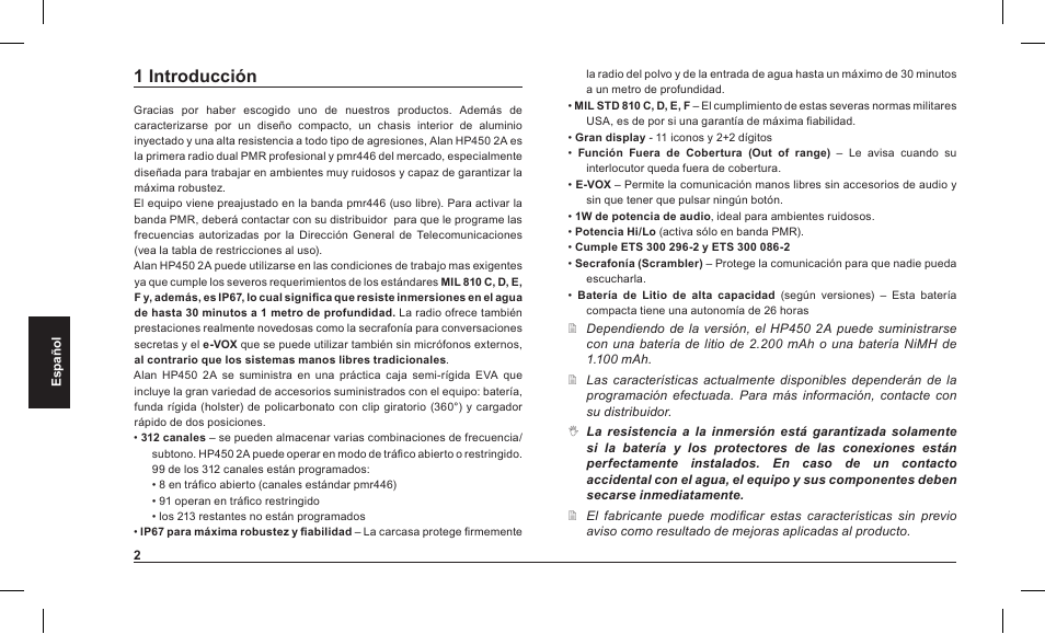 1 introducción | MIDLAND Alan HP 450 2A User Manual | Page 99 / 142