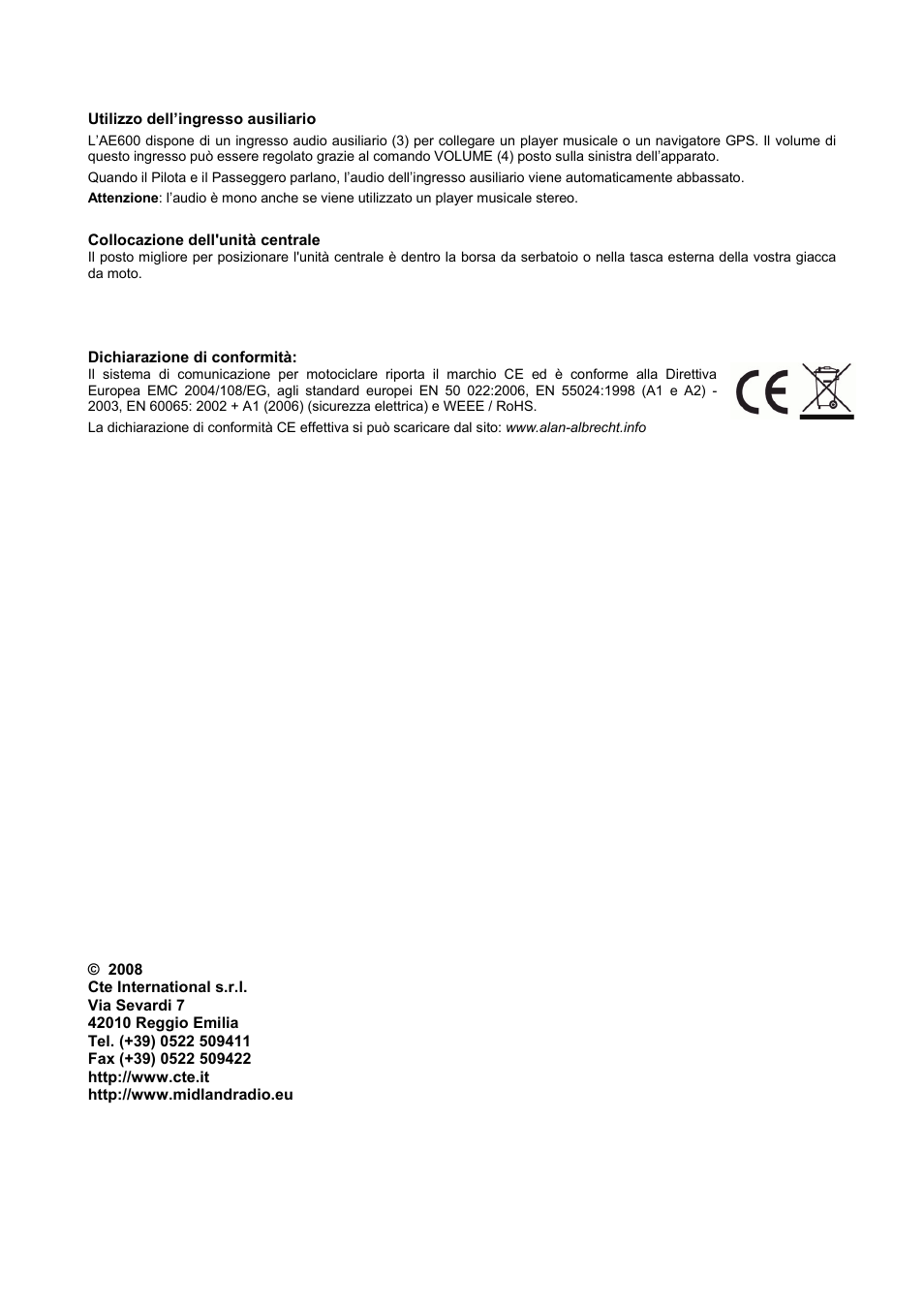 MIDLAND Albrecht AE600 User Manual | Page 12 / 12