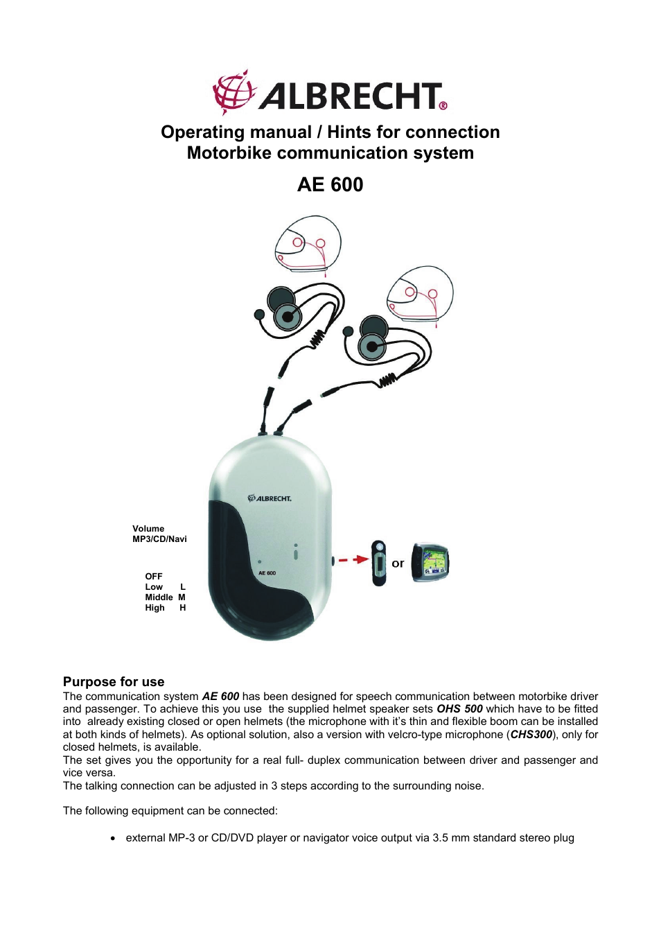 Ae 600 | MIDLAND Albrecht AE600 User Manual | Page 4 / 12