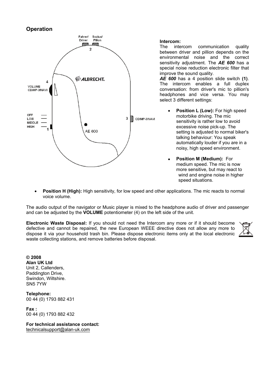 MIDLAND Albrecht AE600 User Manual | Page 6 / 12