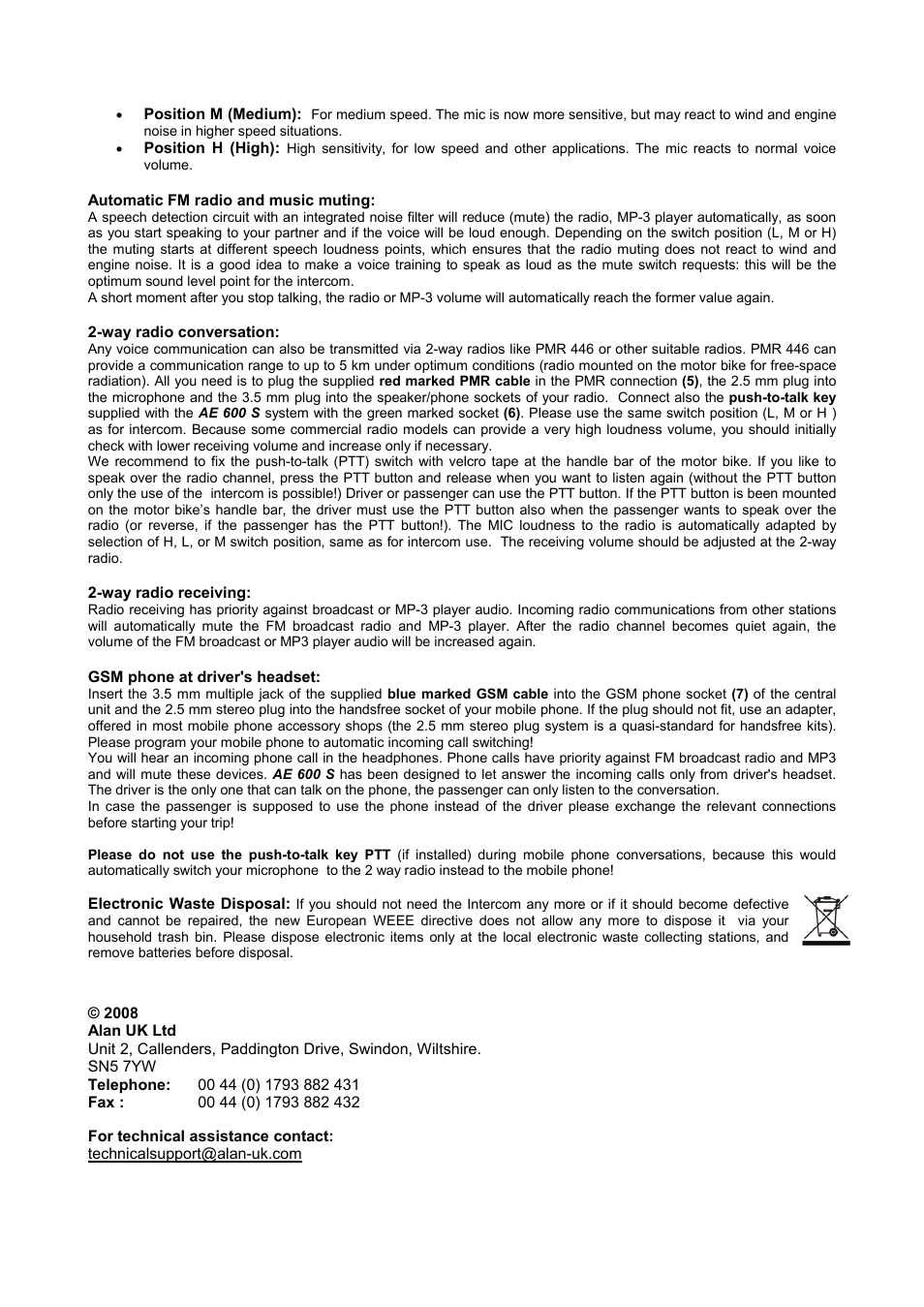 MIDLAND Albrecht AE600S User Manual | Page 8 / 16