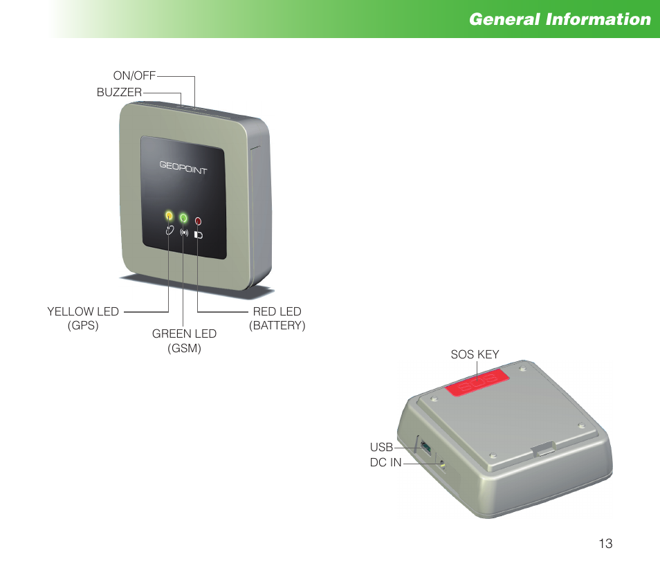 General information | MIDLAND Geopoint Box SMS User Manual | Page 14 / 55