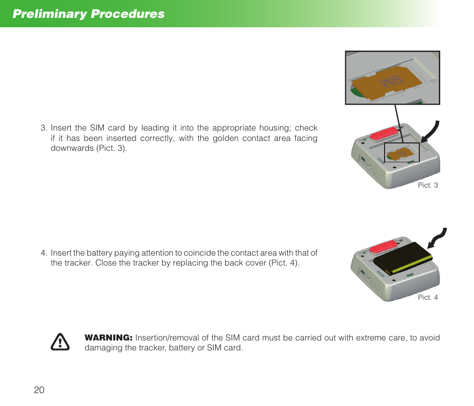 Preliminary procedures | MIDLAND Geopoint Box SMS User Manual | Page 21 / 55