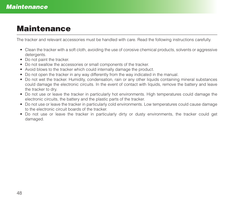 Maintenance | MIDLAND Geopoint Box SMS User Manual | Page 49 / 55