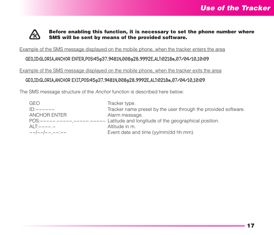 Safety instructions, Use of the tracker | MIDLAND Geopoint Voice LCD User Manual | Page 18 / 52