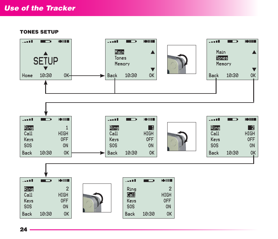 Setup, Safety instructions use of the tracker | MIDLAND Geopoint Voice LCD User Manual | Page 25 / 52