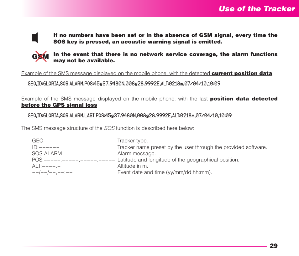 Safety instructions, Use of the tracker | MIDLAND Geopoint Voice LCD User Manual | Page 30 / 52