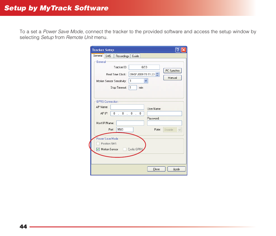 Safety instructions setup by mytrack software | MIDLAND Geopoint Voice LCD User Manual | Page 45 / 52